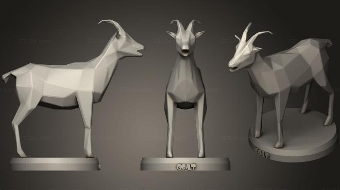 Animal figurines (Poly Goat, STKJ_1307) 3D models for cnc